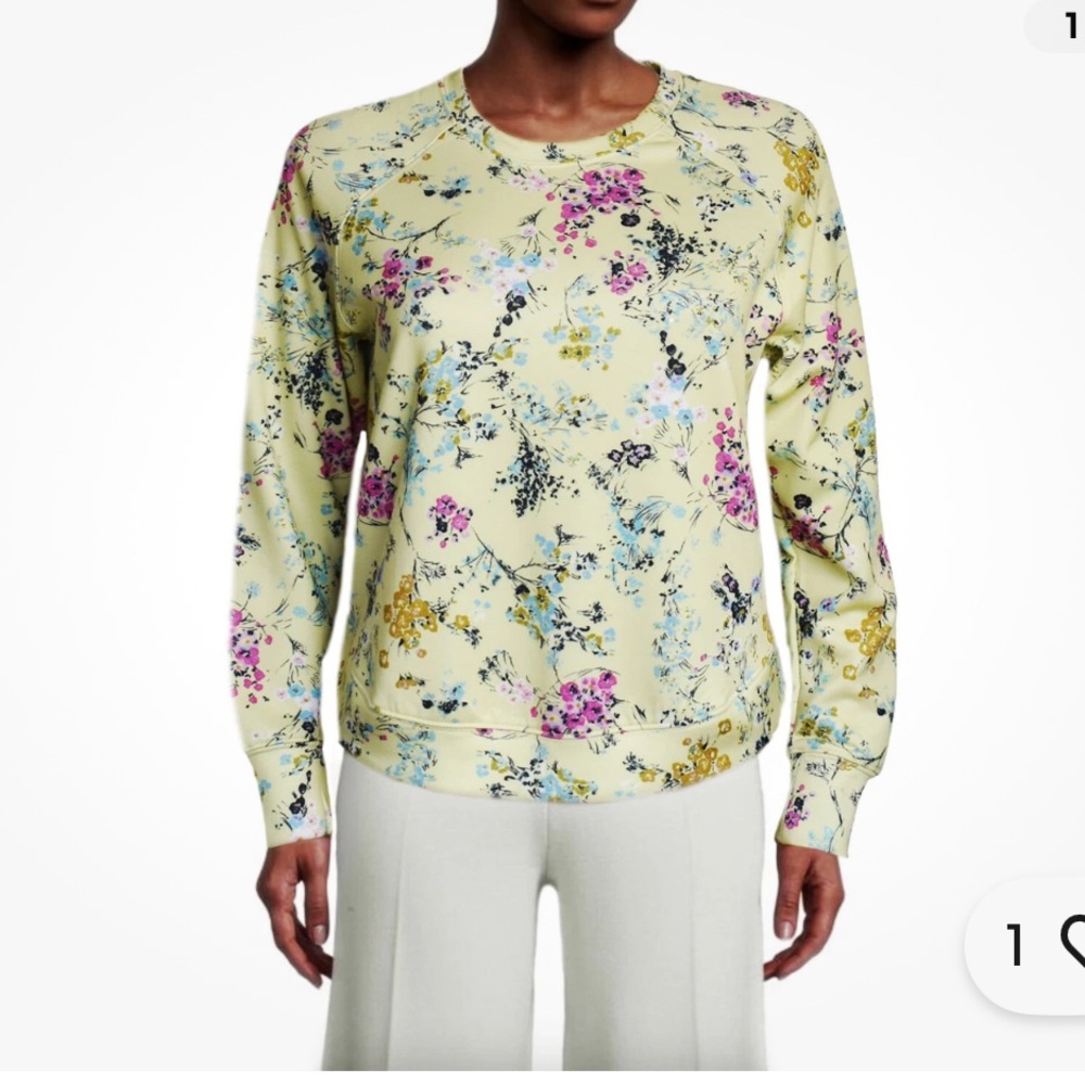 Cinq à Sept Parker Women’s Sweatshirt Modal Pullover Japanese Sakura Print Small